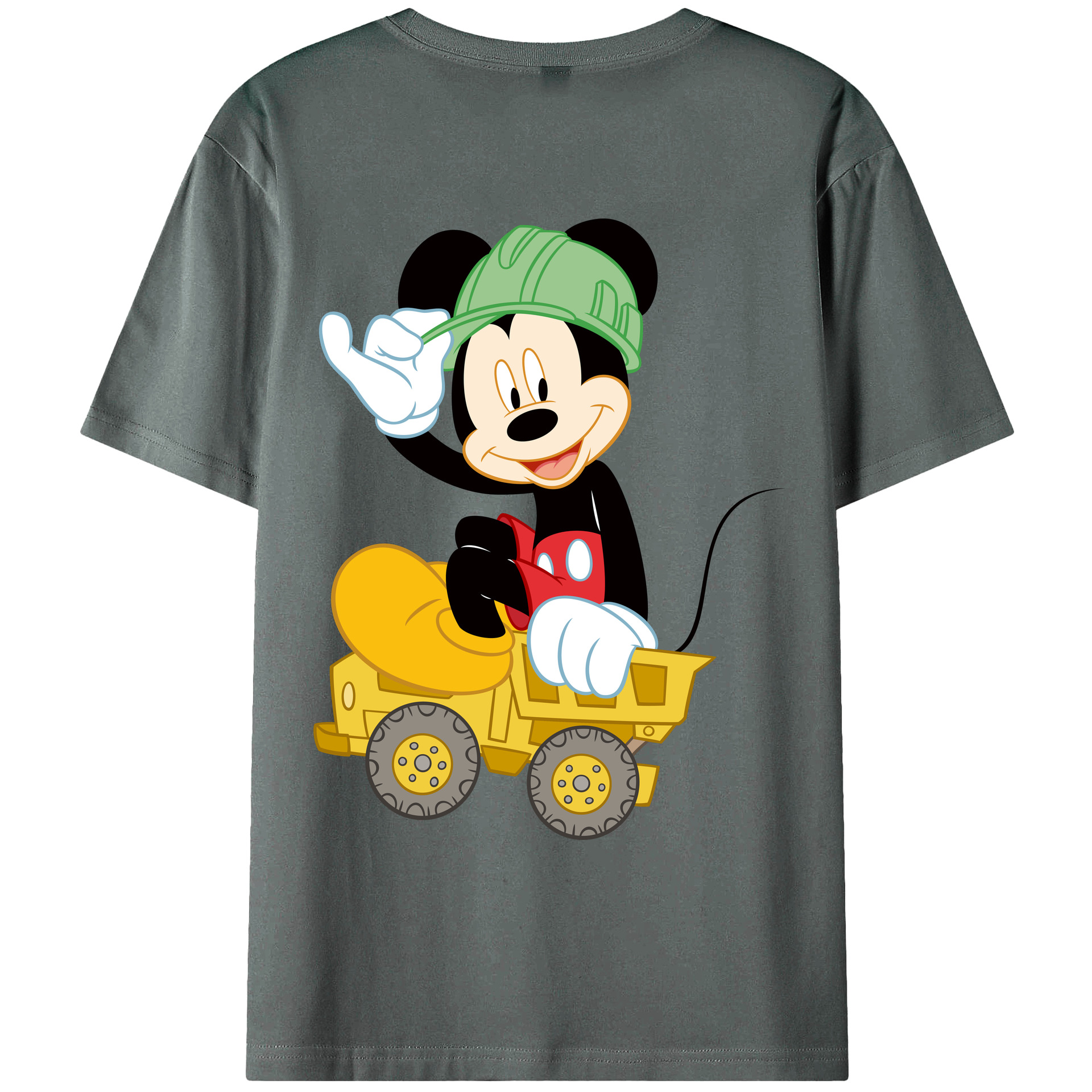 ミッキーマウス Mickey Mouse 綿100％ メンズ半袖Tシャツ（バックプリント） 通気性